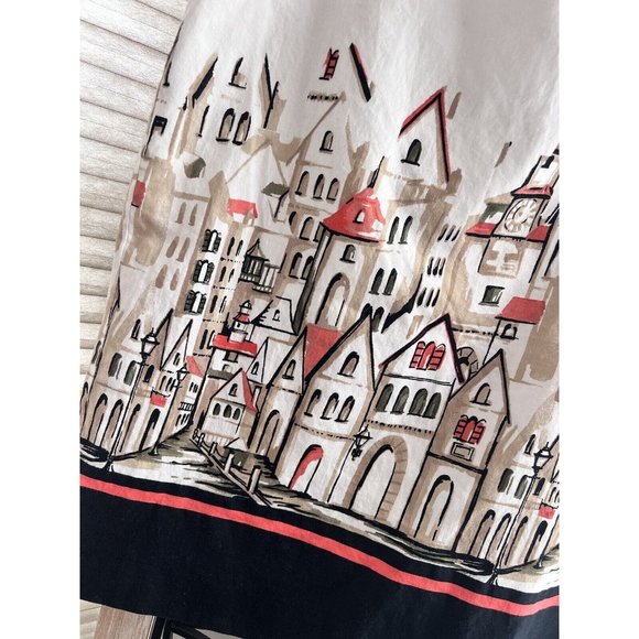 Van Heusen Studio Pencil Skirt SZ 10 Geometric City Multicolor Zip Cotton‎ - Picture 3 of 13